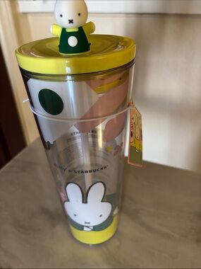 Starbucks Yellow & Green Miffy Character Tumbler